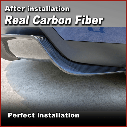 For Tesla Model Y 2019-2024 Real Carbon Fiber Rear Bumper Diffuser Lip Spoiler - Picture 5 of 13