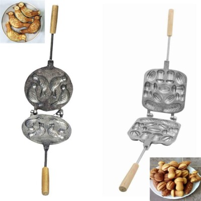 Zwei Metall Plätzchenform zum Backen verschiedene ''Wald'' + Osterlerchen, Gebäck Backen 