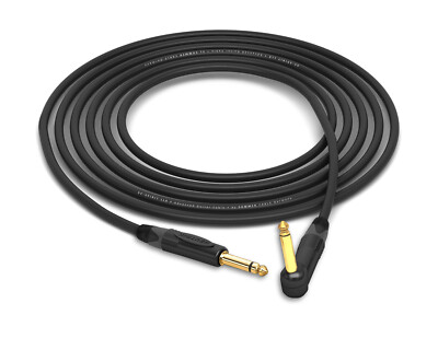 Sommer Spirit LLX Cable | Neutrik Gold 1/4'' TS to 90° 1/4'' TS | Black 25 Feet