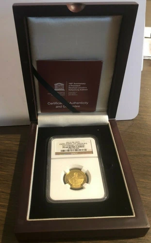 Fiji 2013 Gold $25 Gettysburg Address NGC PF69 coa 1/4 oz gold With CASE!