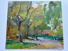 PATRICIA LEGRANDE PAINTING OR SERGEI BONGART IMPRESSIONIST LARGE LANDSCAPE