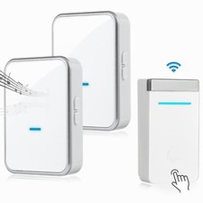  4 Volume Level Self Powered Wireless Doorbell Waterproof Door Chime Kit LED