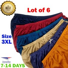 6x Briefs Panties Nylon Silky Glossy Size 3XL Hips 44-54 Inch Granny High Waist