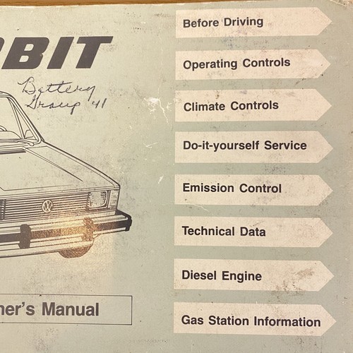 Volkswagen VW 1982 Rabbit Owners Manual Book Binding Advertising Pages - Picture 3 of 11