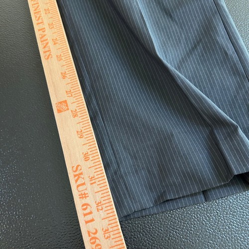 Pantalones de vestir Perry Ellis pierna recta negocios informales negros a rayas para hombre 36x32" - Imagen 10 de 13