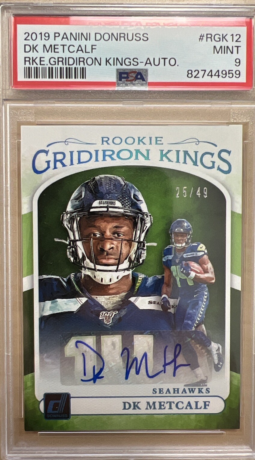 DK Metcalf Panini Donruss Rookie Gridiron Kings #RGK12 Autograph