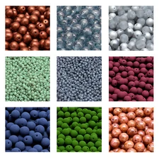 Rutkovsky 111-19001 Round Druck Pressed Glass Beads * Choose Color