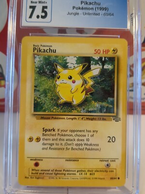 ポケモン  ピカチュウ SP60 HP95 Pokemon Pikachu CGC 7.5 NM Jungle Unlimited 60/64 | eBay