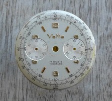 ORIGINAL CHRONOGRAPH DIAL FOR MOVEMENT CALIBER VALJOUX 23   33.50 MM (22A)