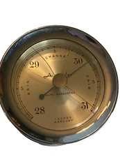 Vtg AIRGUIDE Marinetime Nautical SHIPS Barometer Stainless Wall Clock AS IS