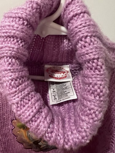 NWT Disney Tinker Bell Sweater Purple Sparkles Turtleneck Girls Size Small 5/6 - Picture 5 of 8