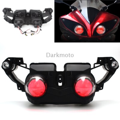 Headlight Assembled Headlamp LED Red Devil Eye Projector For