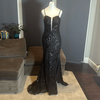 Womens Black MermaidFit Sequins Party Prom Formal Dress LaceUp Back Size 4  *READ | eBay