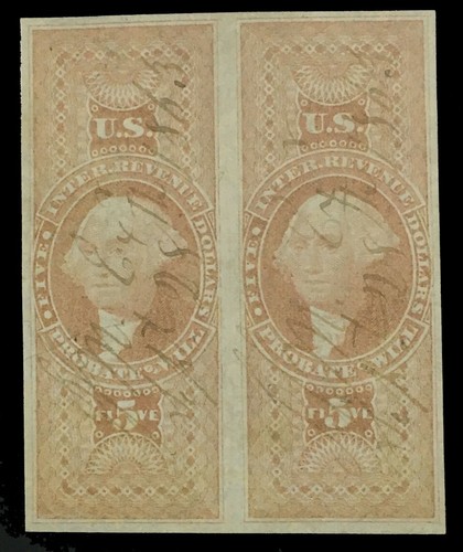 MOMEN: US STAMPS #R92a REVENUE PAIR USED PSE GRADED CERT VF-80 LOT #72043 - Picture 2 of 4