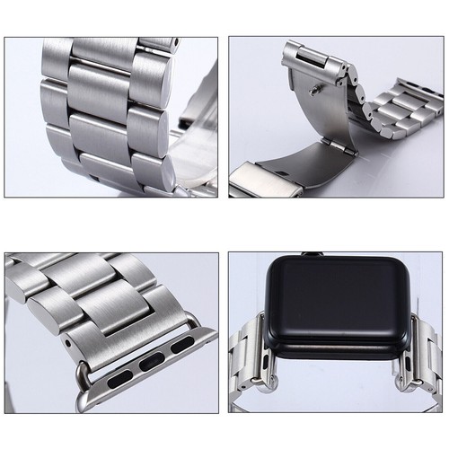 Silver Stainless Steel Metal Watch Band Strap For Apple Watch Series 6 40mm - Picture 7 of 11