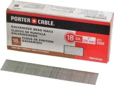 5,000 Pack Porter-Cable PBN18100 Steel 18 Gauge 1" Nails for Power Nailers