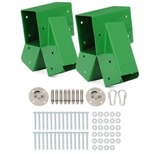 (Set of 2) Brackets 1-2-3 A-Frame Swing Green Powder-Coated Heavy Duty Steel
