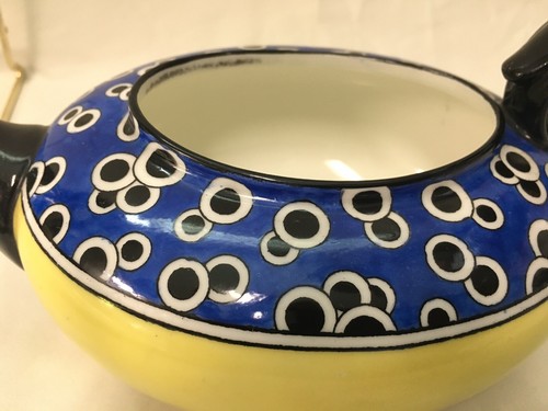 Antique Royal Doulton Cobalt/Black/Yellow MID-CENTURY MODERN DESSERT SET #9281 - Picture 7 of 12