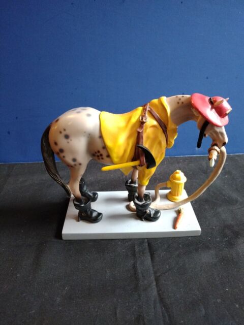 Tral Of The Ponies Fireman Pony.2003 Item #1453 Ax On Horse Is Broken On End
