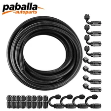 6AN 8AN 10AN 10FT 20FT CPE Braided Nylon Fuel Line Kit Hose End Fittings