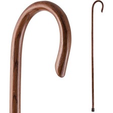 Handcrafted Wood Walking Stick, Oak, Crook Style Handle, for Men  Women, Mad...