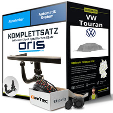 Für VW Touran Typ 1T1,1T2 Anhängerkupplung abnehmbar +eSatz 13pol 06-10 NEU