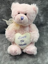 Ty Beanie Buddy Love to Mom pink plush Mother's Day teddy bear heart pillow 2006