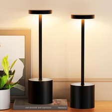 Rechargeable Cordless Table Lamp 2 Pack Dimmable LED Touch Light for Indoor Out