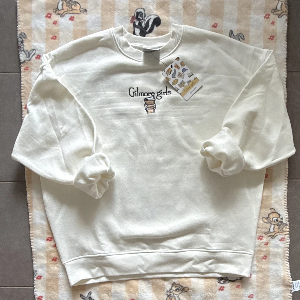Primark Sweatshirt femme blanc Gilmore Girls imprimé col rond manches longues S - Photo 1/2