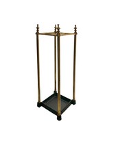 Umbrella Stand Brass  Cast Iron Cane Holder Vintage Entry Way Decor
