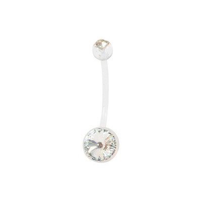 Pregnancy Maternity Belly Navel Bar Bars Belly Button Ring Bioflex Plastic Fl...