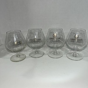 COURVOISIER Ribbed Stem Glasses Cognac / Brandy de Napoleon  In France Sniffers
