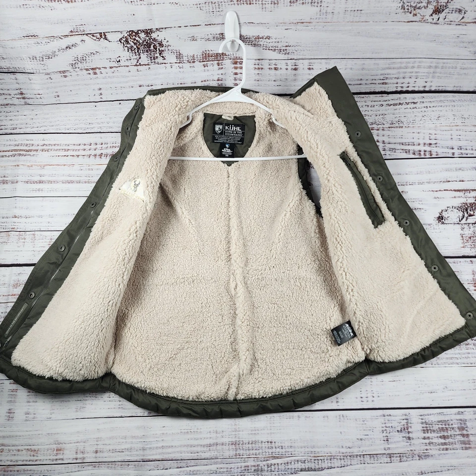 NUEVO CON ETIQUETAS KUHL Celeste Chaleco Forrado XS Deer Valley Forrado de Vellón Acolchado Exterior Verde Foto 3 de 4