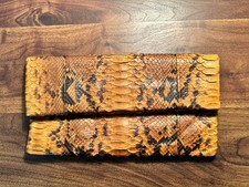 VTG Genuine Python Leather Classic Fold over Clutch Bag