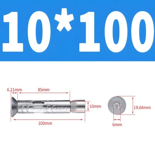 Heavy Duty Sleeve Anchor Expansion Bolt Allen Socket Countersunk Masonry M6-M12 - Picture 26 of 34