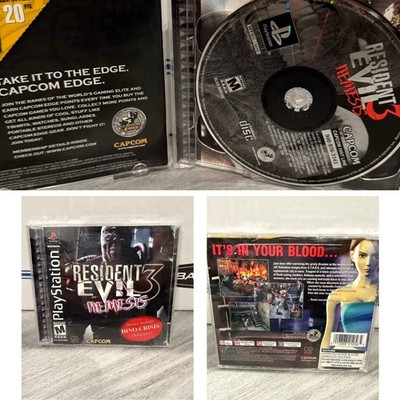 Resident Evil 3 Nemesis PS1 PlayStation Black Label CIB 2 Disc Dino Crisis Demo