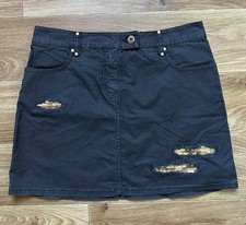 Vintage Moschino Jeans Sequin Distressed Mini Skirt Y2K Micro Low Rise US 8