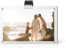 Magnetic Acrylic Car Sun Visor Photo Holder Clip, Transparent 2.4x3.5 Frame for