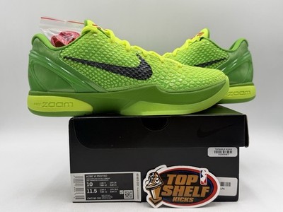 DS New Nike Zoom Kobe 6 Protro Low Grinch Green Authentic Size 10