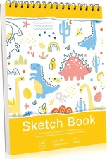 Sketch Book 8.5×11 inch, Spiral Bound Pad 8.5 x 11inch(1 Pack), Orange 