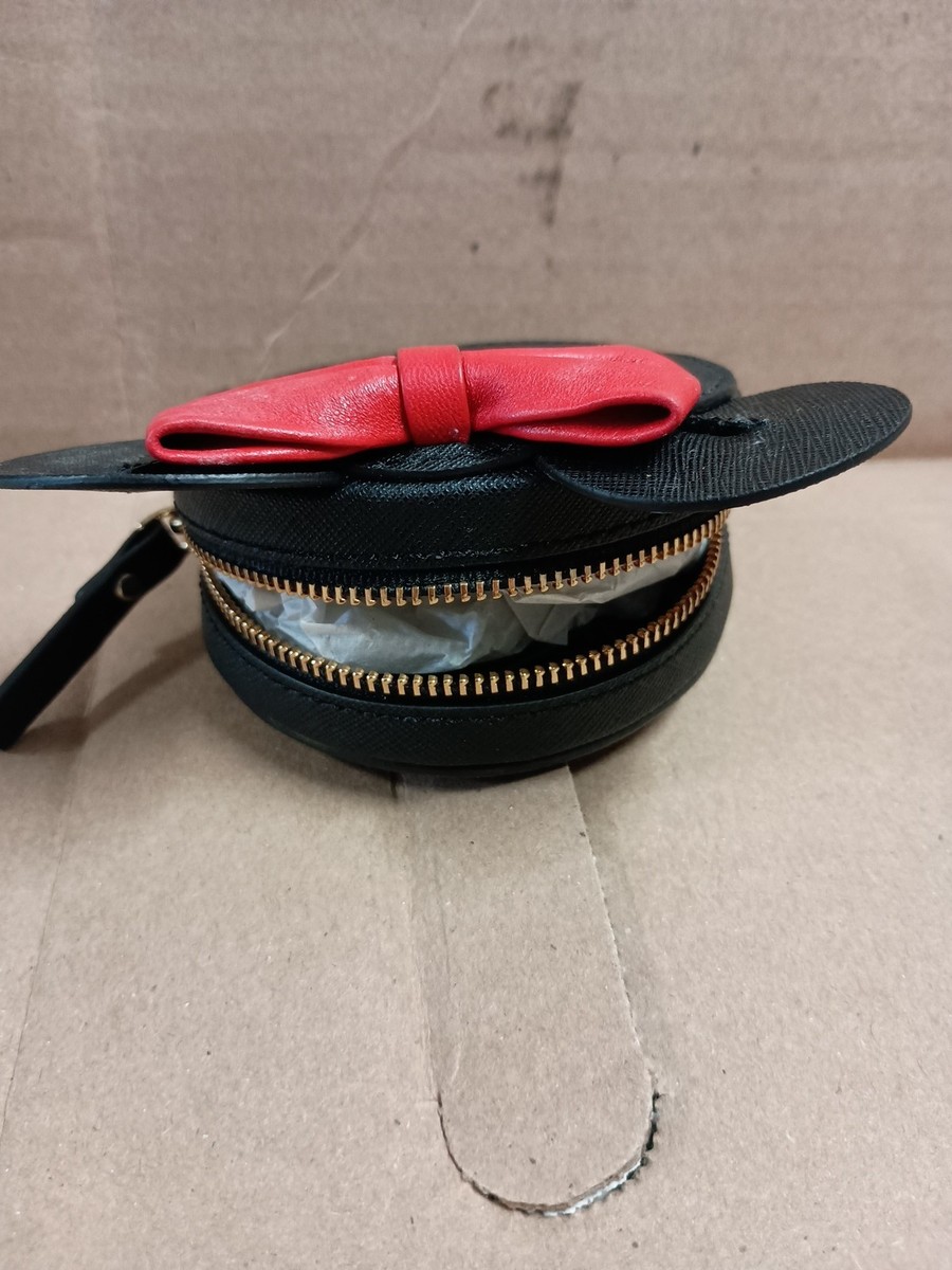 Kate Spade x Disney Minnie Mouse Coin Purse Black Red Bow Designer