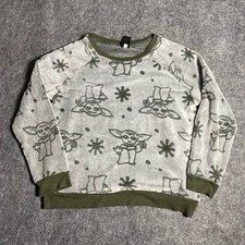 Star Wars Grogu Baby Yoda Fleece Sweatshirt Women's L Pullover