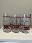 Vintage Coca Cola Drinking Glasses Tiffany Frosted Stained Glass Art Set of 6