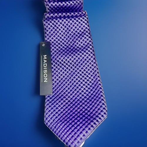 New  Men’s Neck Tie Purple Geometric - Picture 1 of 12