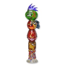 Deko TOTEM Glasfigur Statue Skulptur im Murano-Stil Design 84 cm