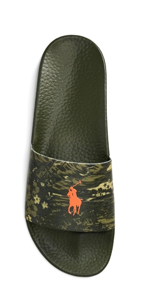 Polo Ralph Lauren Green FLORAL SCENIC PRINT BIG PONY Slide  display picture 2