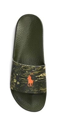 Polo Ralph Lauren Green FLORAL SCENIC PRINT BIG PONY Slide  display picture 2