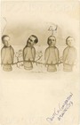 1900s RPPC Photo Postcard Heads on Owl Bodies Boardwalk Atlantic City NJ — photo 1