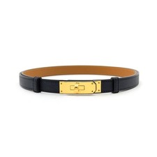 Hermes Kelly 18mm Belt Gold Black X B1114K146 150232406