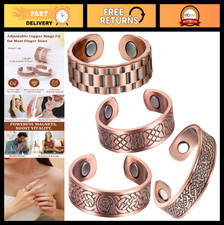 Magnetic Copper Rings for Men  Women, Healing Jewelry Gift, Adjustable Size